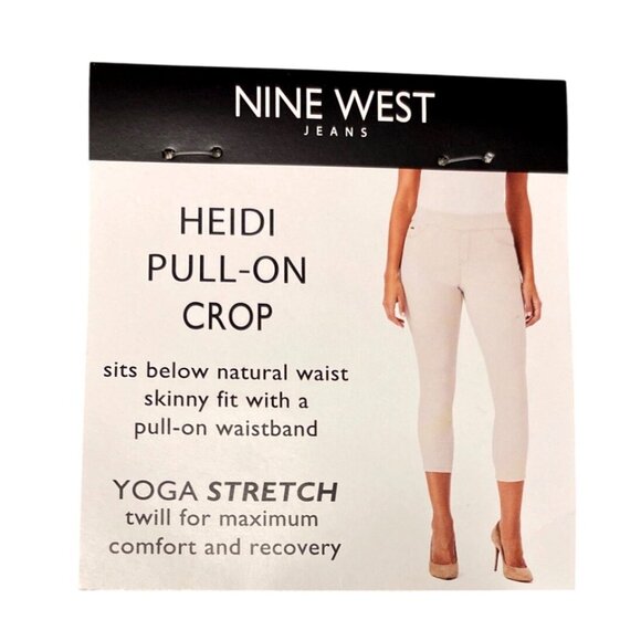Nine West Womens Heidi Pull-On Crop Pants Size 14 Beige Yoga Stretch Twill Skinn - Picture 3 of 5